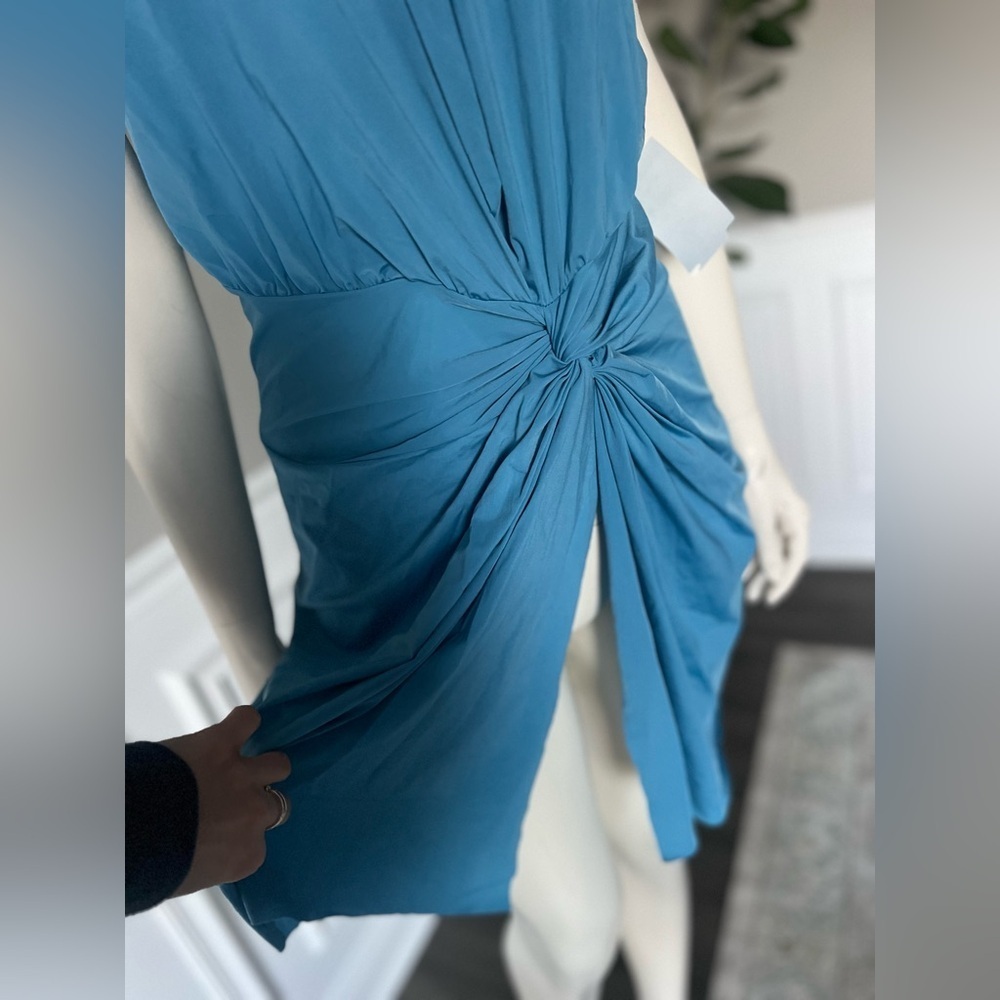 VIX Karina gathered stretch-jersey coverup sz L in Blue 168$ - Picture 8 of 9
